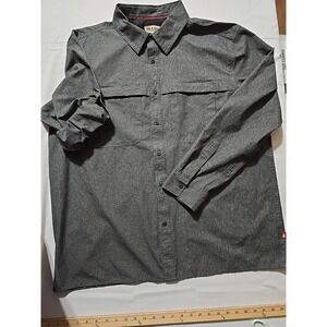 Lake & Trails mens Gray Rollup long sleeve light weight snap shirt size XL